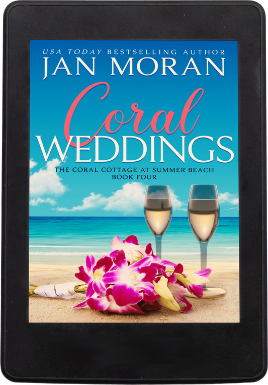 Coral Weddings Audiobook by Jan Moran, Clean, Wholesome, Women's Fiction, small town, Jan Moran, beach reads, clean, wholesome, clean romance, beach reads ebook, beach reads paperback, Mary Kay Andrews, Debbie Macomber, dating, beach saga, summer read, vacation, women, dating, love, romance, romantic, chick lit, fun, womens fiction, beach, holiday, friendship, relationships, California, Elin Hilderbrand, Mary Alice Monroe