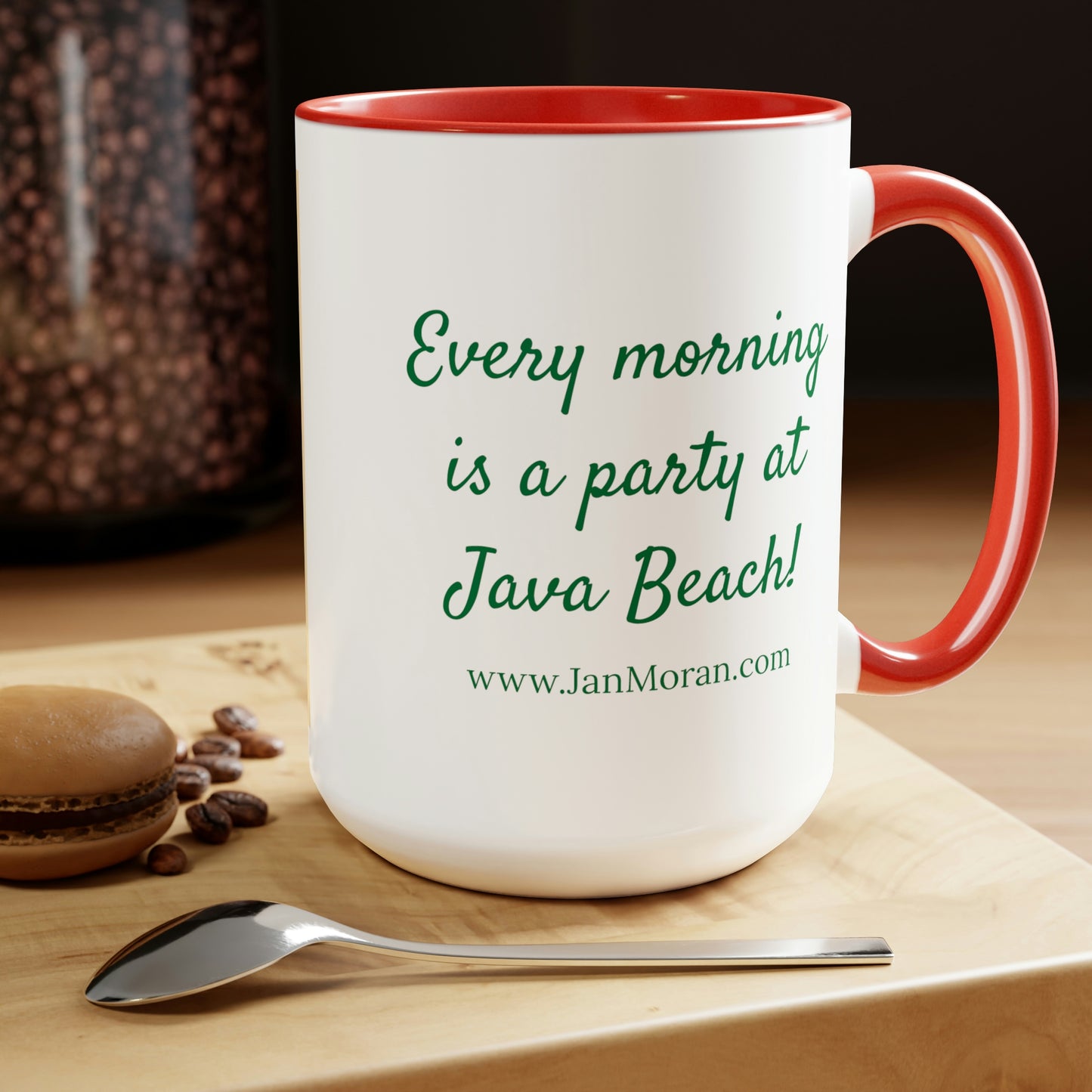 Java Beach Coffee Mug, 15oz - Every morning is a party at Java Beach!