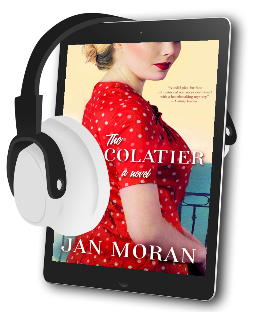 The Chocolatier Audiobook by Jan Moran, historical, Jan Moran, family life, family saga, love stories, travel, friendship, best friends, lovers, relationships, single women, falling in love, womens fiction luxury, strong female lead, strong female protagonist, Lake Como, Italy, Audrey Hepburn, chocolate, Napa Valley, wine, 20th century, womens fiction, Danielle Steel, Beatriz Williams, Lauren Willig, Fiona Davis, heart-warming