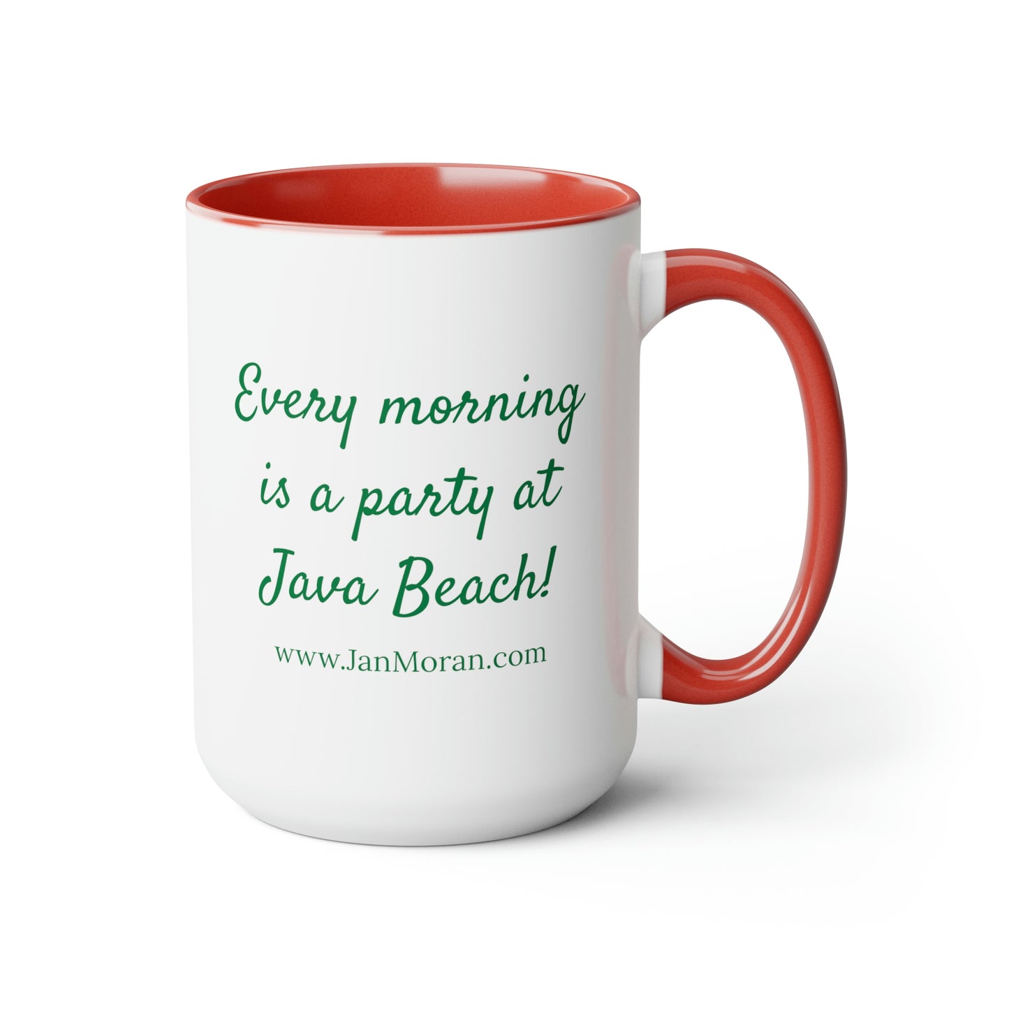 Java Beach Coffee Mug, 15oz - Every morning is a party at Java Beach!